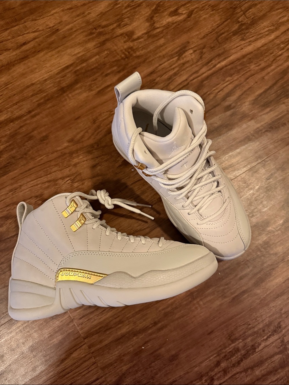 White/Gold Retro Jordan 12s (Women’s)